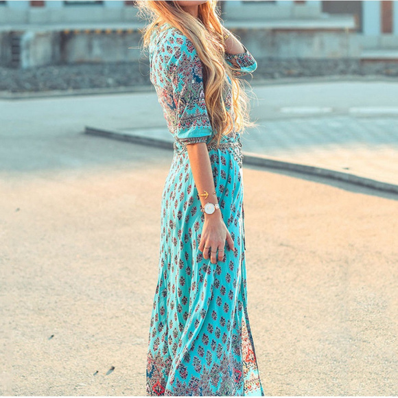 ☆ HP ☆ Maxi shirt boho beach sun dress NWOT - Picture 2 of 6